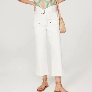 Marissa Webb Rent the Runway Canvas White Cargo Twill Bleted Pants Size 4 $395